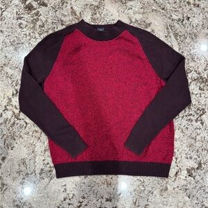 GAP Red and Black Crewneck Sweater with Raglan Sleeves